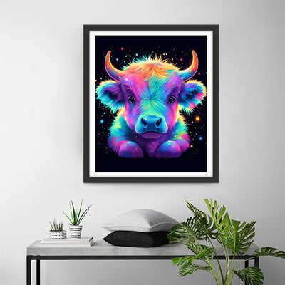 Bébé Vache Highland Colorée Broderie Diamant