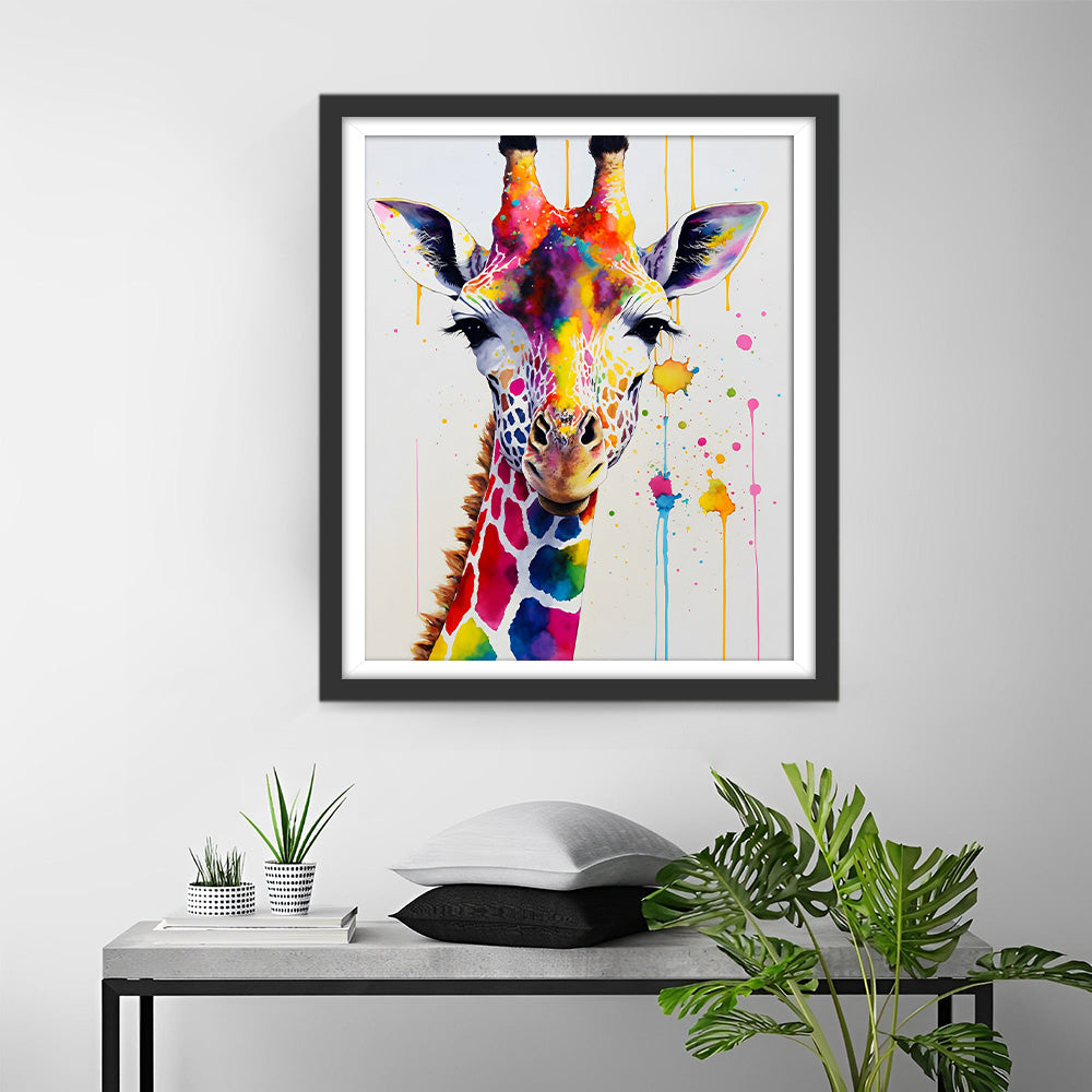 Belle Girafe Colorée Broderie Diamant