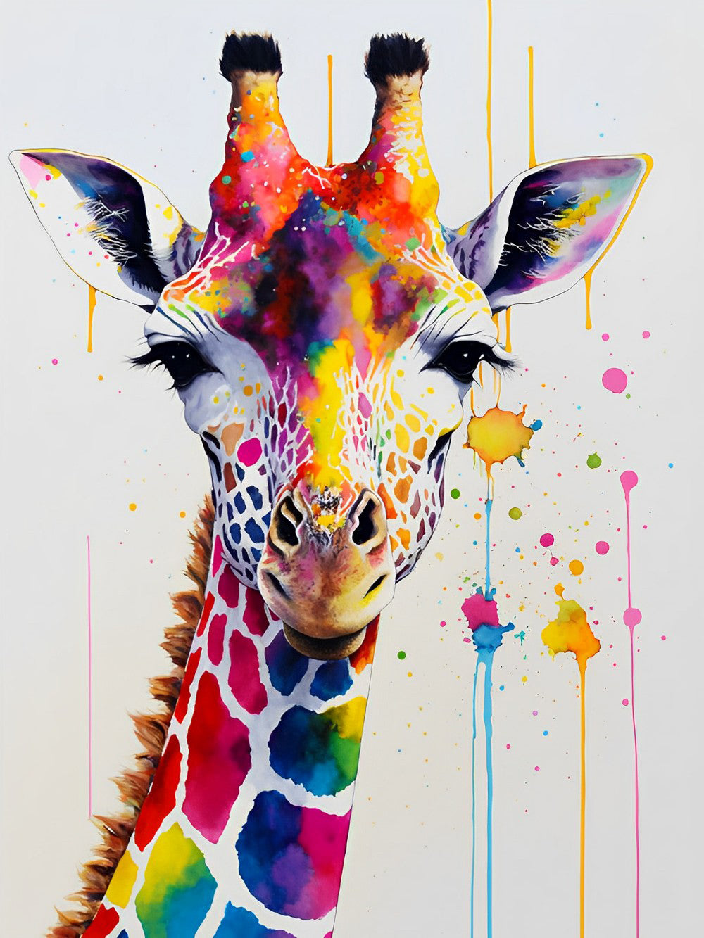 Belle Girafe Colorée Broderie Diamant