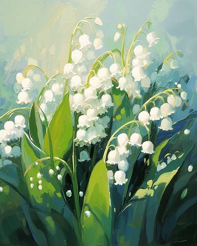 Belles Fleurs de Muguet Broderie Diamant