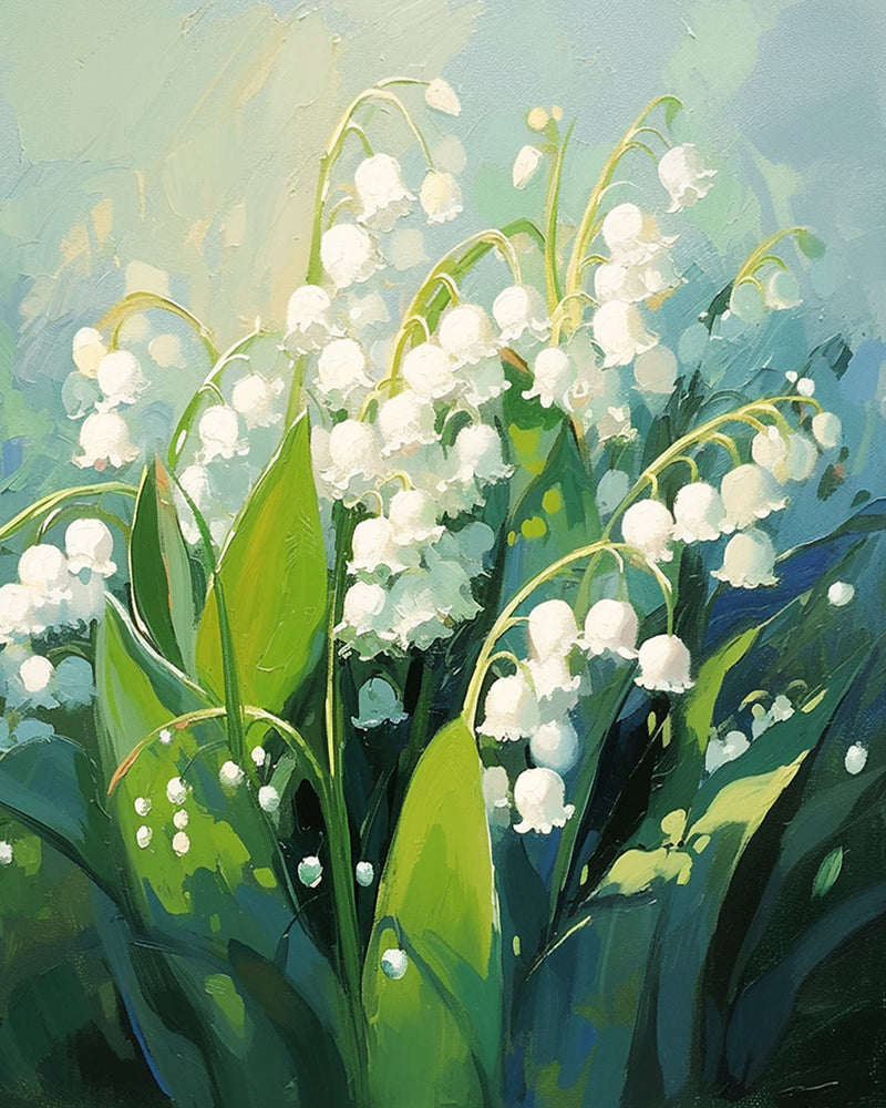 Belles Fleurs de Muguet Broderie Diamant