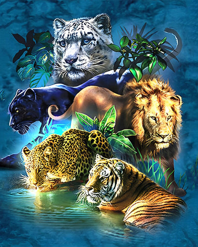 Bêtes de la Jungle Broderie Diamant