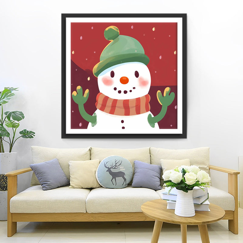 Bonhomme de Neige Dessin Animé Broderie Diamant