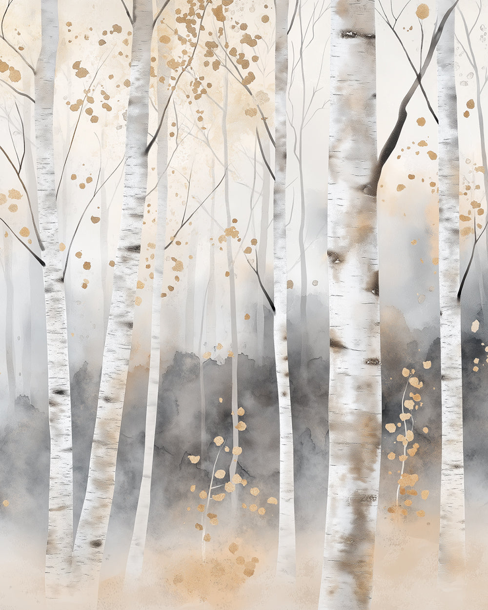 Bouleaux en Hiver Broderie Diamant