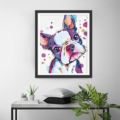 Bouledogue Cartoon Broderie Diamant