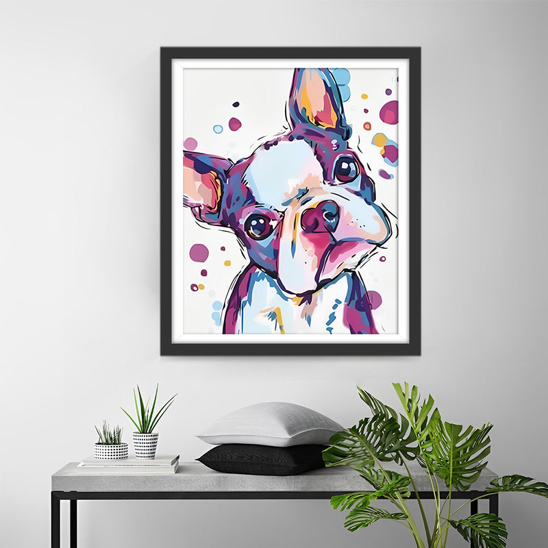 Bouledogue Cartoon Broderie Diamant