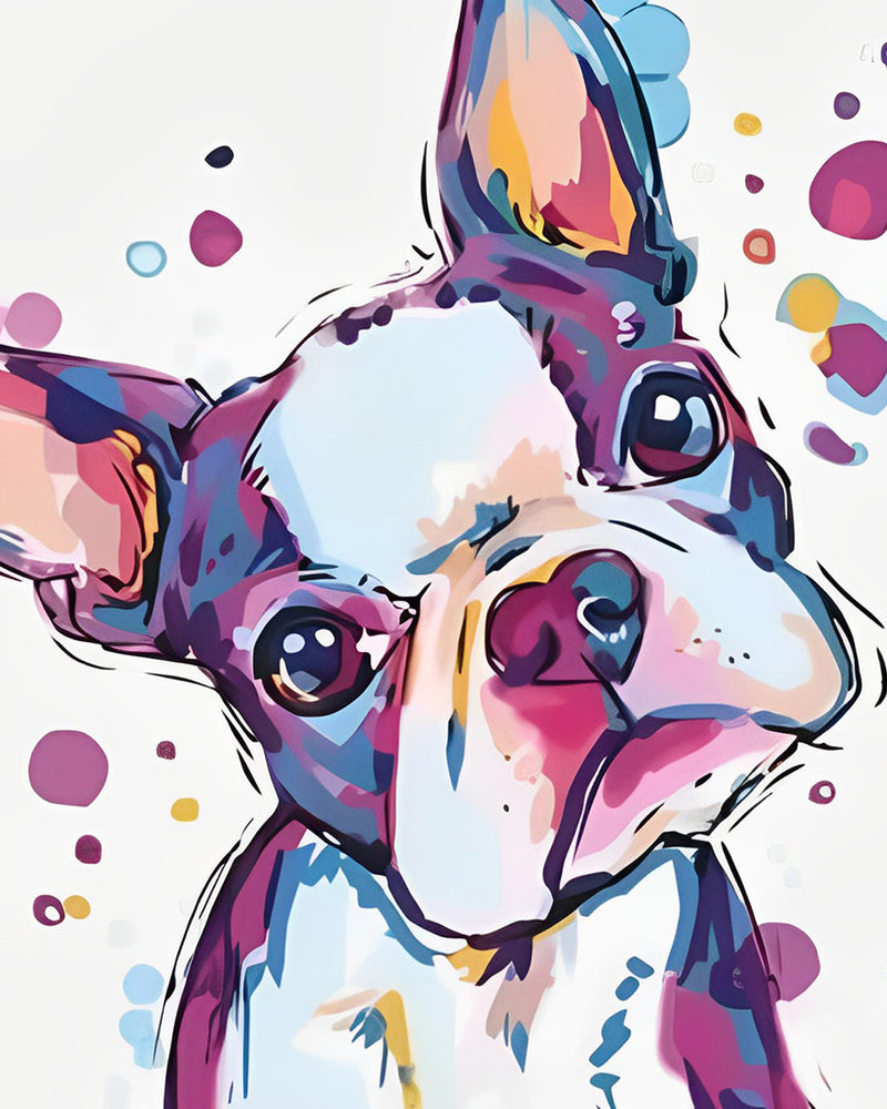 Bouledogue Cartoon Broderie Diamant