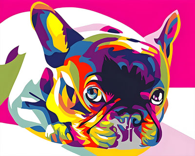 Bouledogue Coloré Broderie Diamant