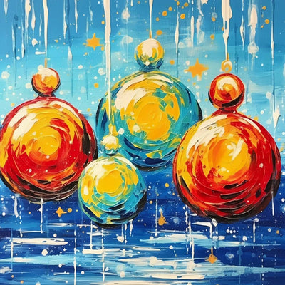 Boules de Decoration de Noël Colorées Broderie Diamant