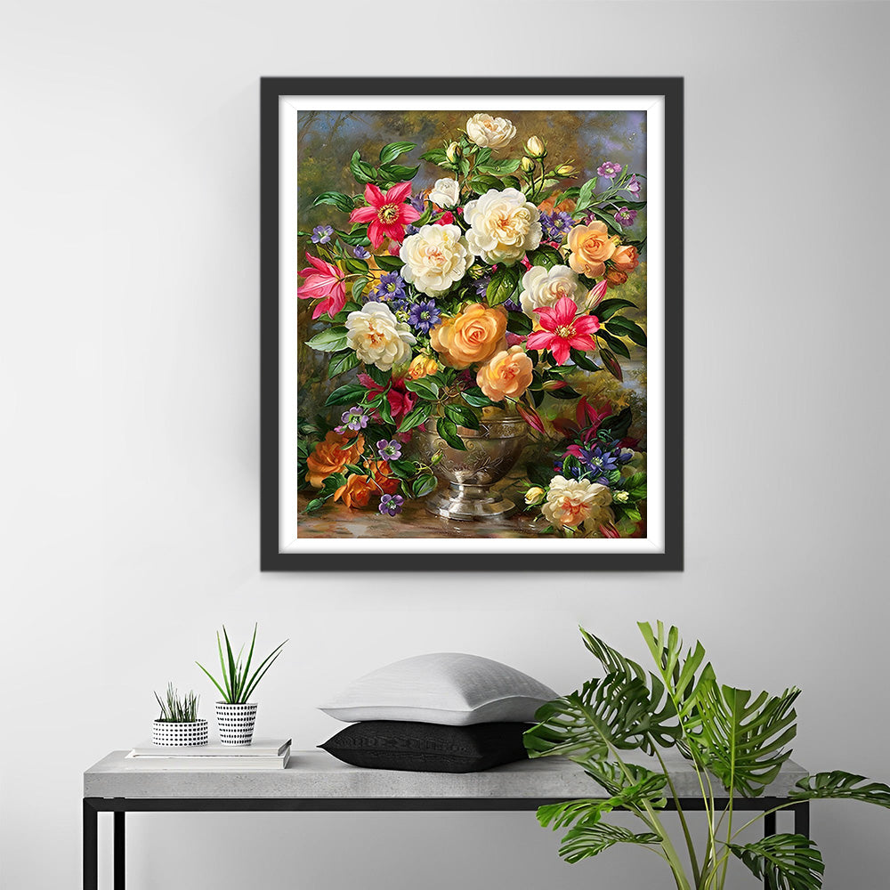 Bouquet de Fleurs Broderie Diamant