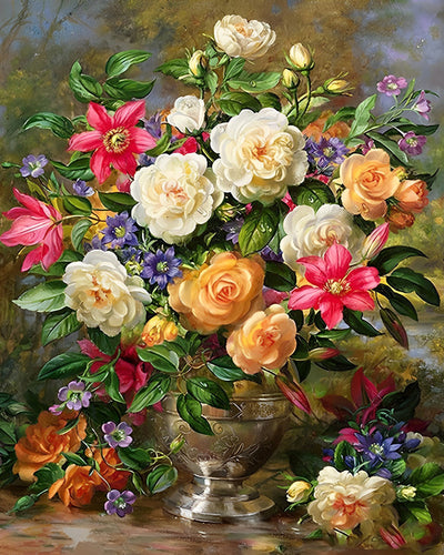 Bouquet de Fleurs Broderie Diamant