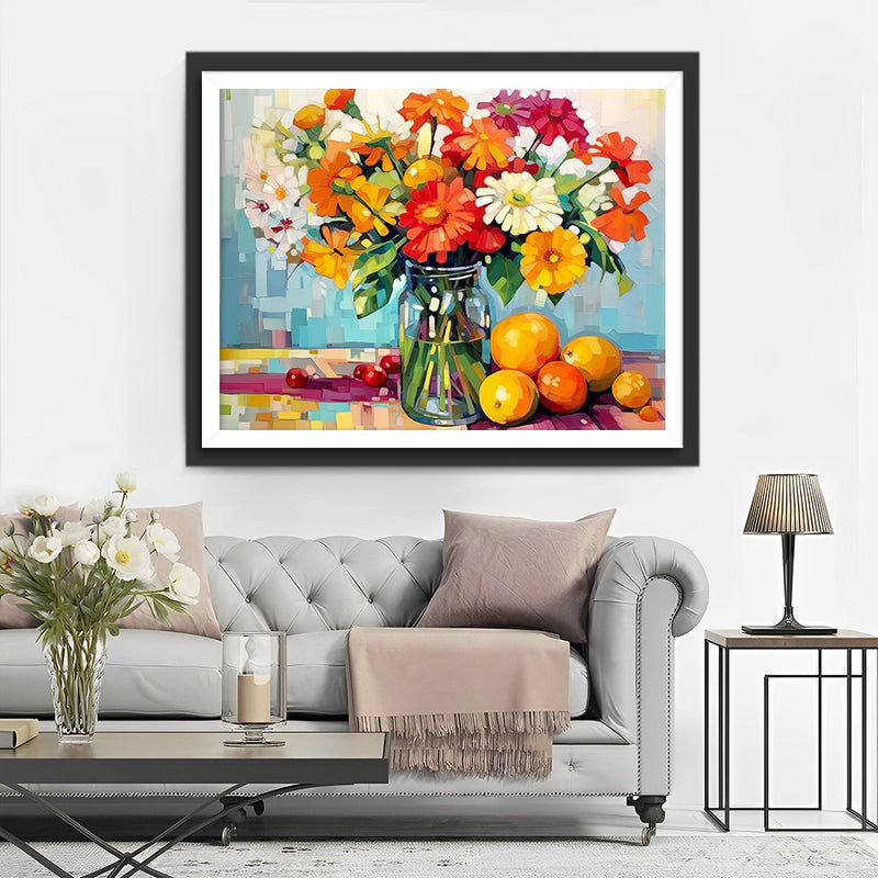 Bouquet de Fleurs et Fruits Broderie Diamant