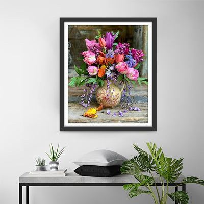 Bouquet de Tulipes Vintage Broderie Diamant