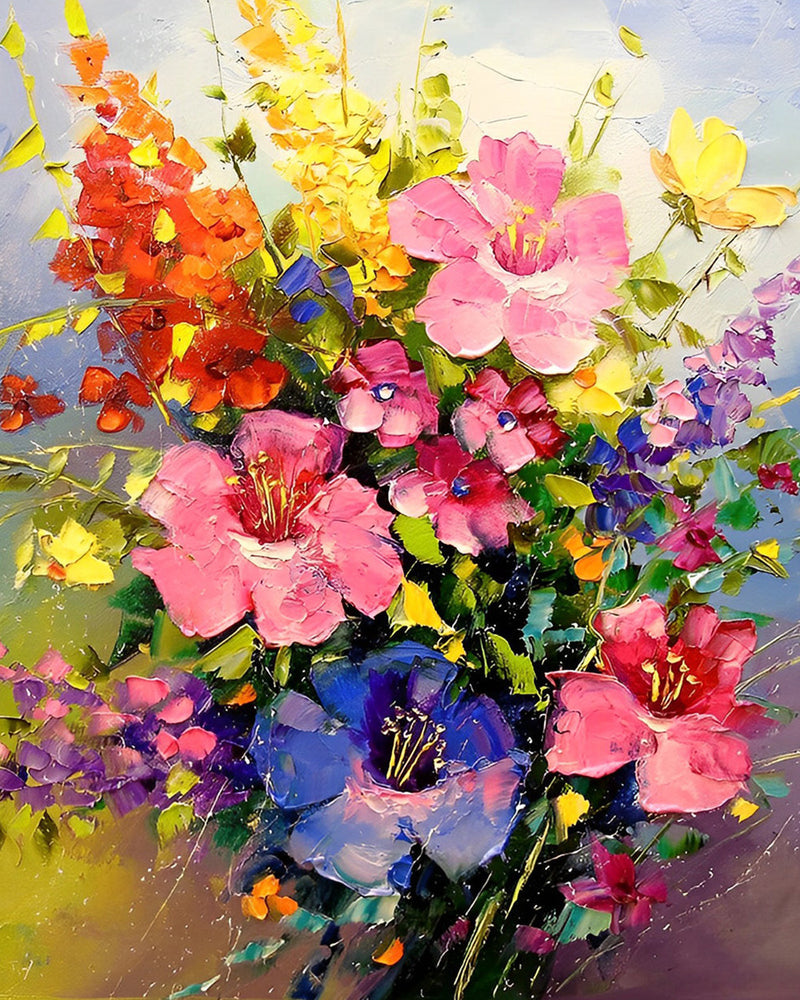 Bouquet Vibrant Broderie Diamant