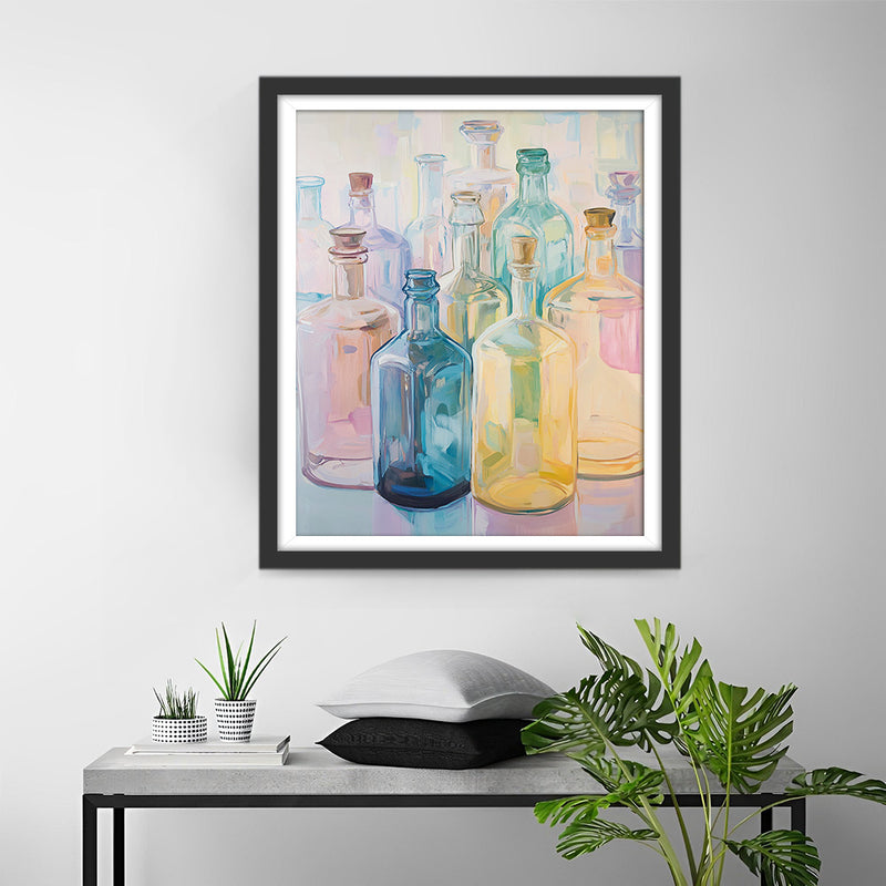 Bouteilles en Verre de Couleurs Variees Broderie Diamant