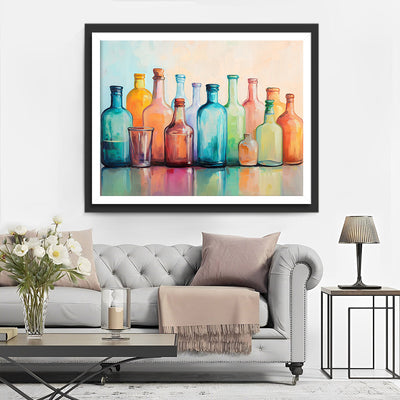 Bouteilles en Verre de Couleurs Variees Broderie Diamant