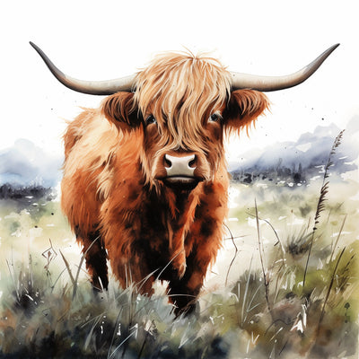 Bovins Highland sur la Prairie Broderie Diamant