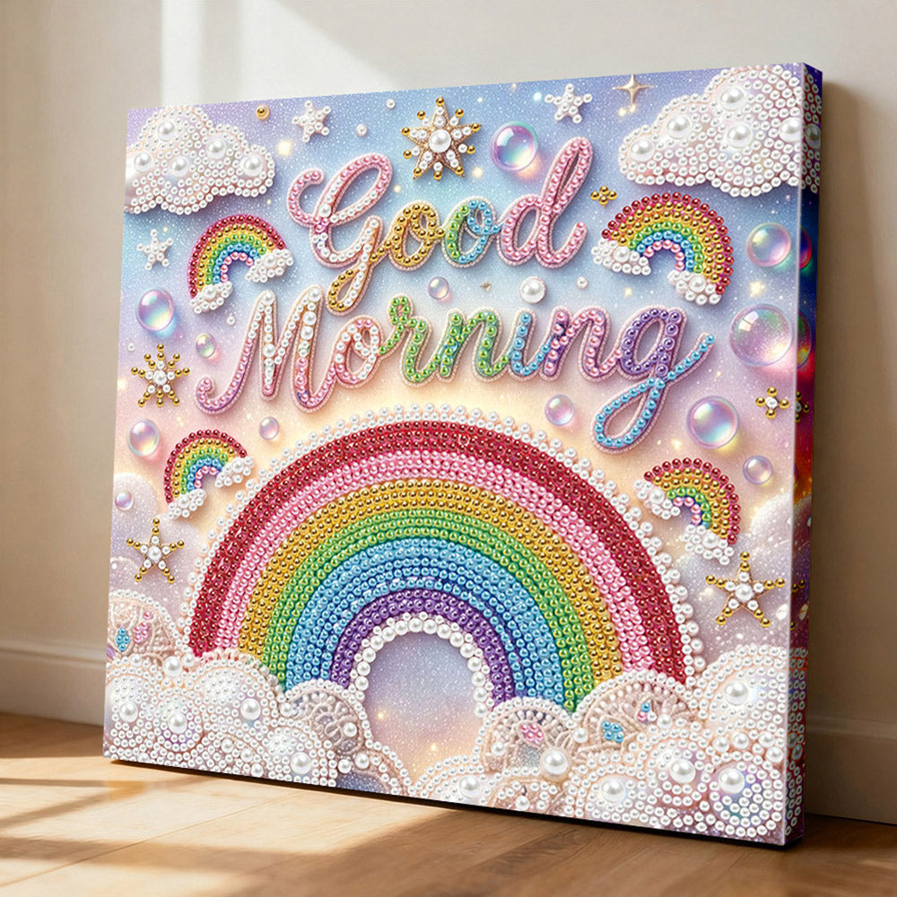 Broderie Diamant | Broderie Perle | Arc-en-Ciel dans les Nuages