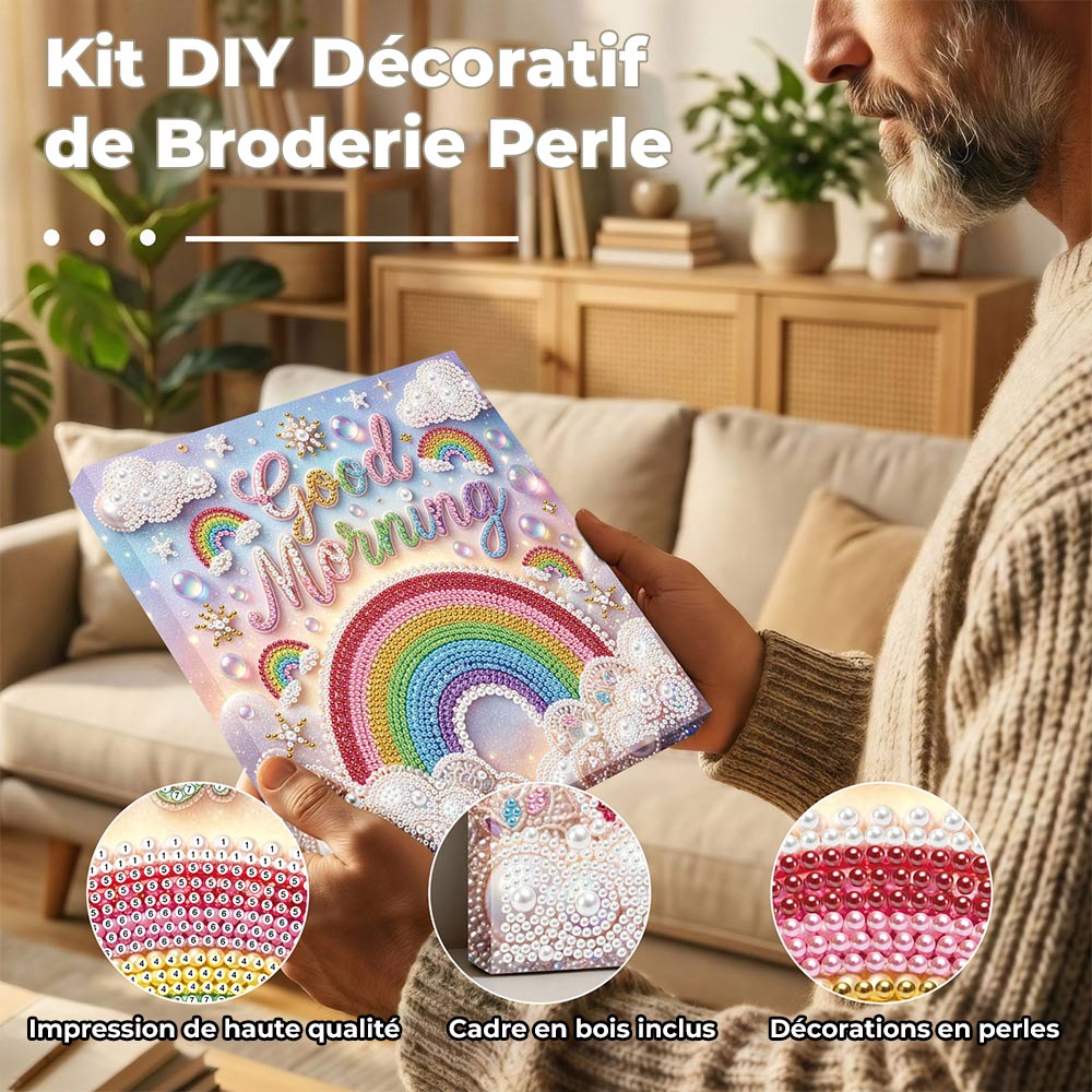 Broderie Diamant | Broderie Perle | Arc-en-Ciel dans les Nuages