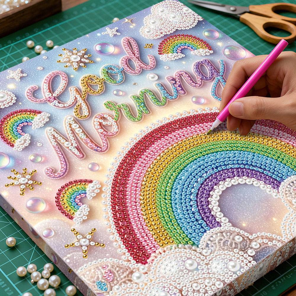 Broderie Diamant | Broderie Perle | Arc-en-Ciel dans les Nuages