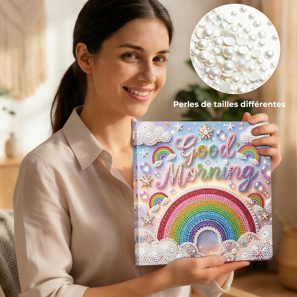 Broderie Diamant | Broderie Perle | Arc-en-Ciel dans les Nuages