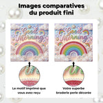 Broderie Diamant | Broderie Perle | Arc-en-Ciel dans les Nuages