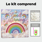 Broderie Diamant | Broderie Perle | Arc-en-Ciel dans les Nuages