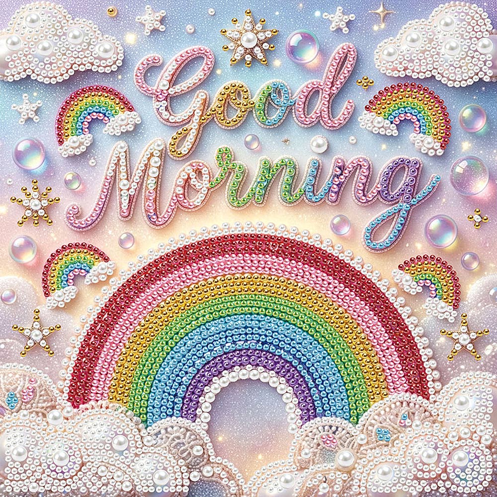 Broderie Diamant | Broderie Perle | Arc-en-Ciel dans les Nuages