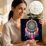 Broderie Diamant | Broderie Perle | Attrape-Rêves à Plumes dans le Ciel Étoilé