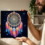 Broderie Diamant | Broderie Perle | Attrape-Rêves à Plumes dans le Ciel Étoilé