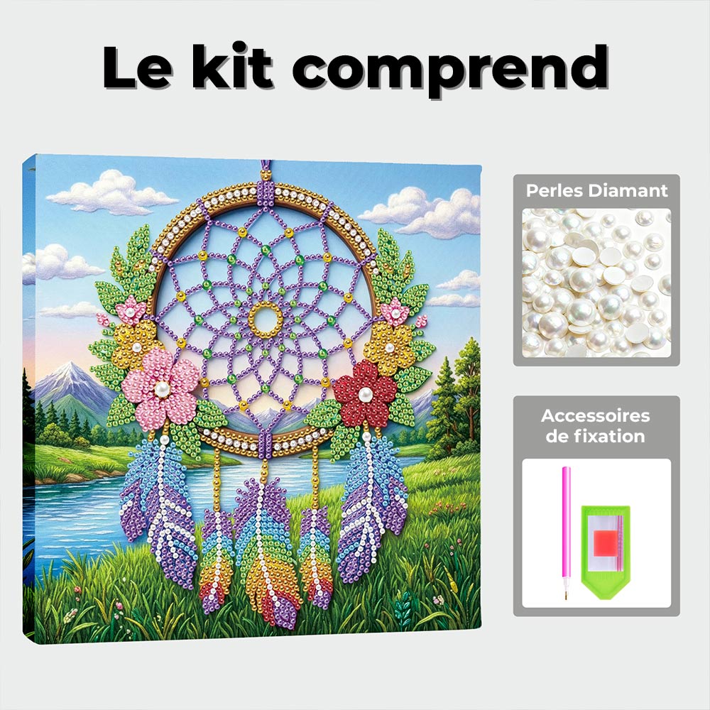 Broderie Diamant | Broderie Perle | Attrape-Rêves dans la Nature