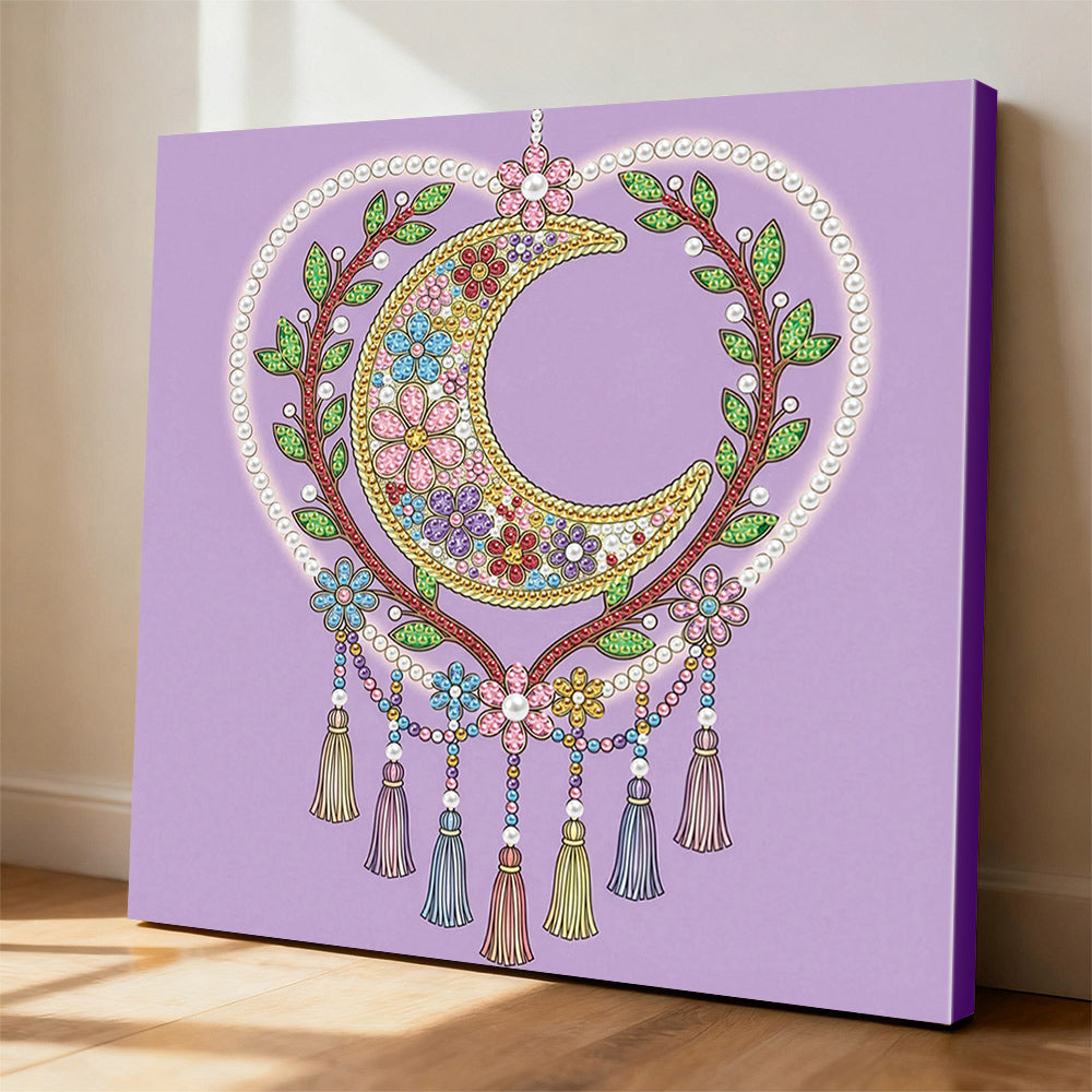 Broderie Diamant | Broderie Perle | Attrape-Rêves en Forme de Cœur