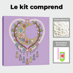 Broderie Diamant | Broderie Perle | Attrape-Rêves en Forme de Cœur