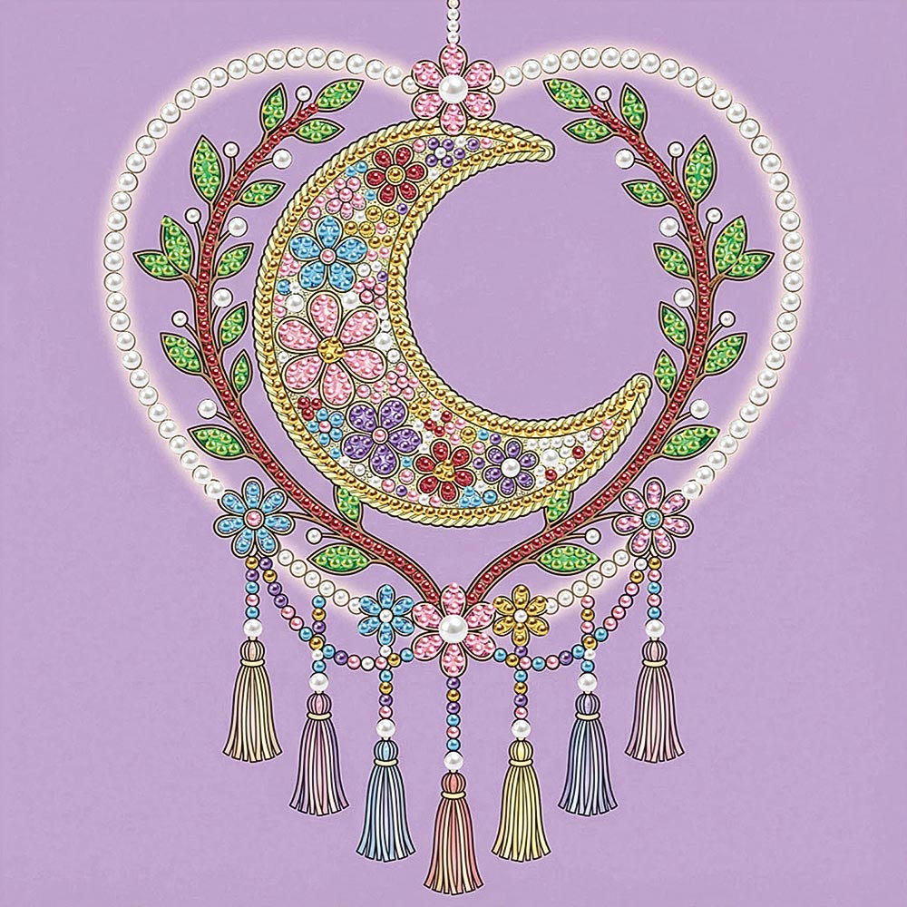 Broderie Diamant | Broderie Perle | Attrape-Rêves en Forme de Cœur