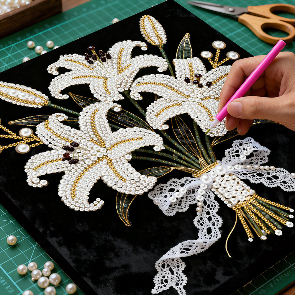 Broderie Diamant | Broderie Perle | Bouquet de Lys