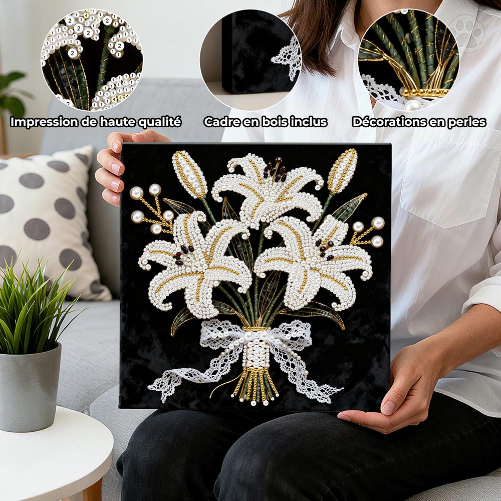 Broderie Diamant | Broderie Perle | Bouquet de Lys