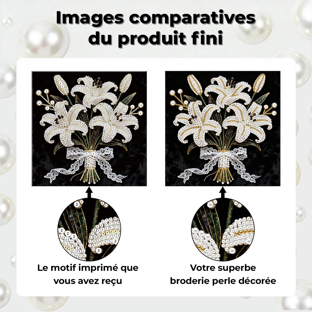 Broderie Diamant | Broderie Perle | Bouquet de Lys