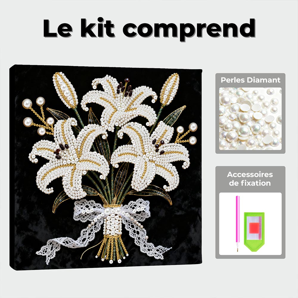 Broderie Diamant | Broderie Perle | Bouquet de Lys