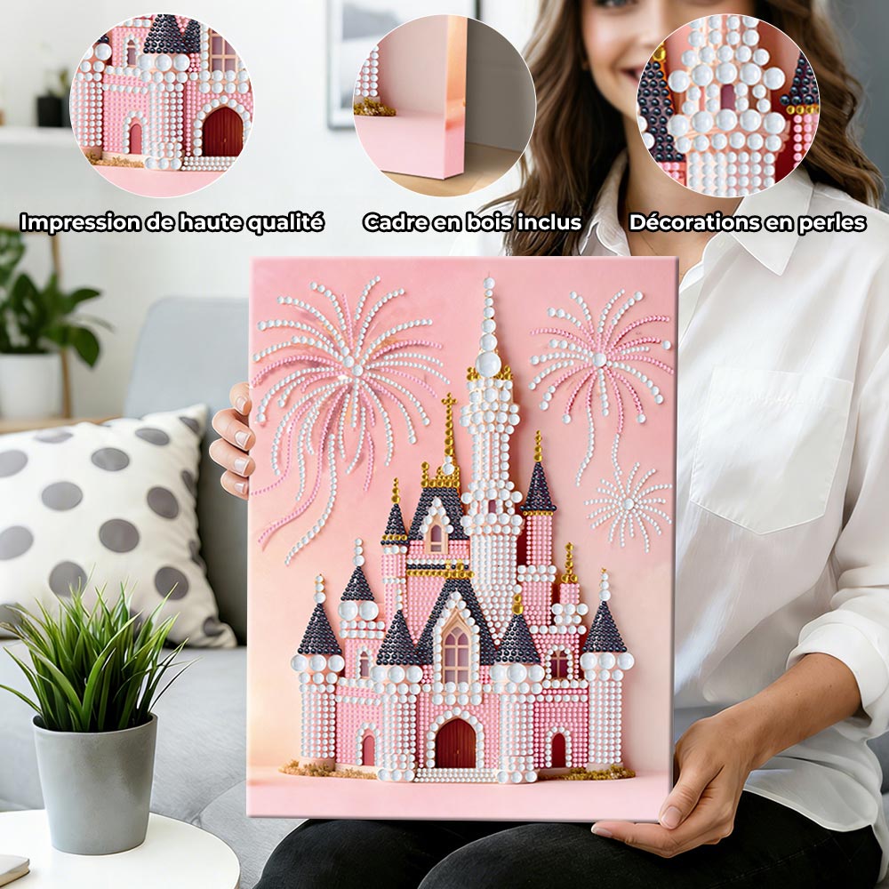 Broderie Diamant | Broderie Perle | Château Rose et Feux d'Artifice