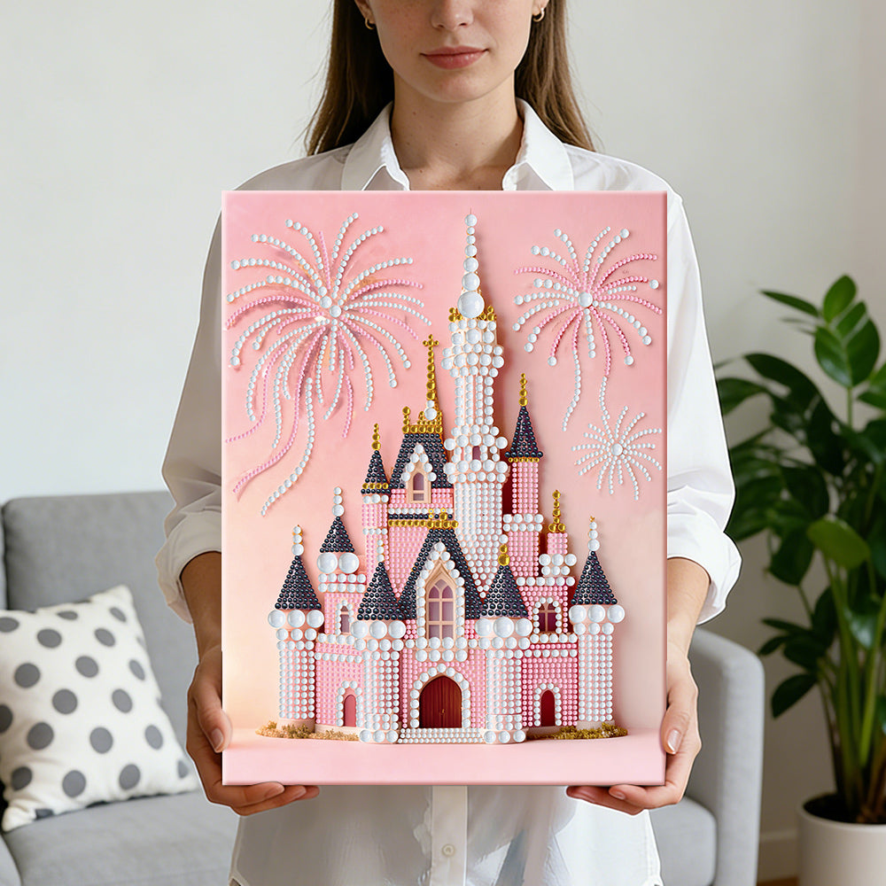 Broderie Diamant | Broderie Perle | Château Rose et Feux d'Artifice