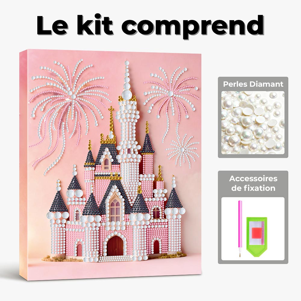 Broderie Diamant | Broderie Perle | Château Rose et Feux d'Artifice