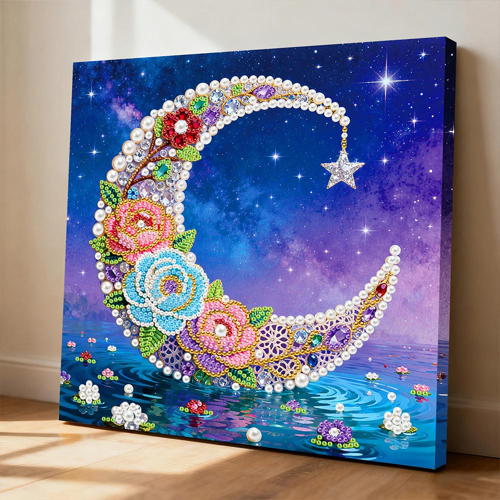 Broderie Diamant | Broderie Perle | Croissant de Lune sur l'Eau