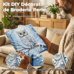 Broderie Diamant | Broderie Perle | Hibou dans la Forêt Enneigée