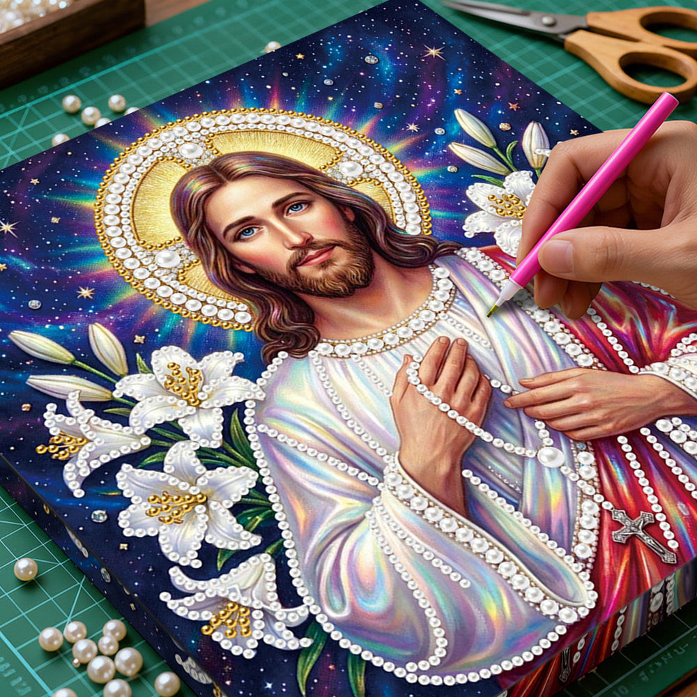 Broderie Diamant | Broderie Perle | Jésus et les Lys