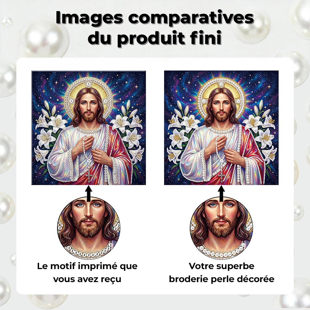 Broderie Diamant | Broderie Perle | Jésus et les Lys