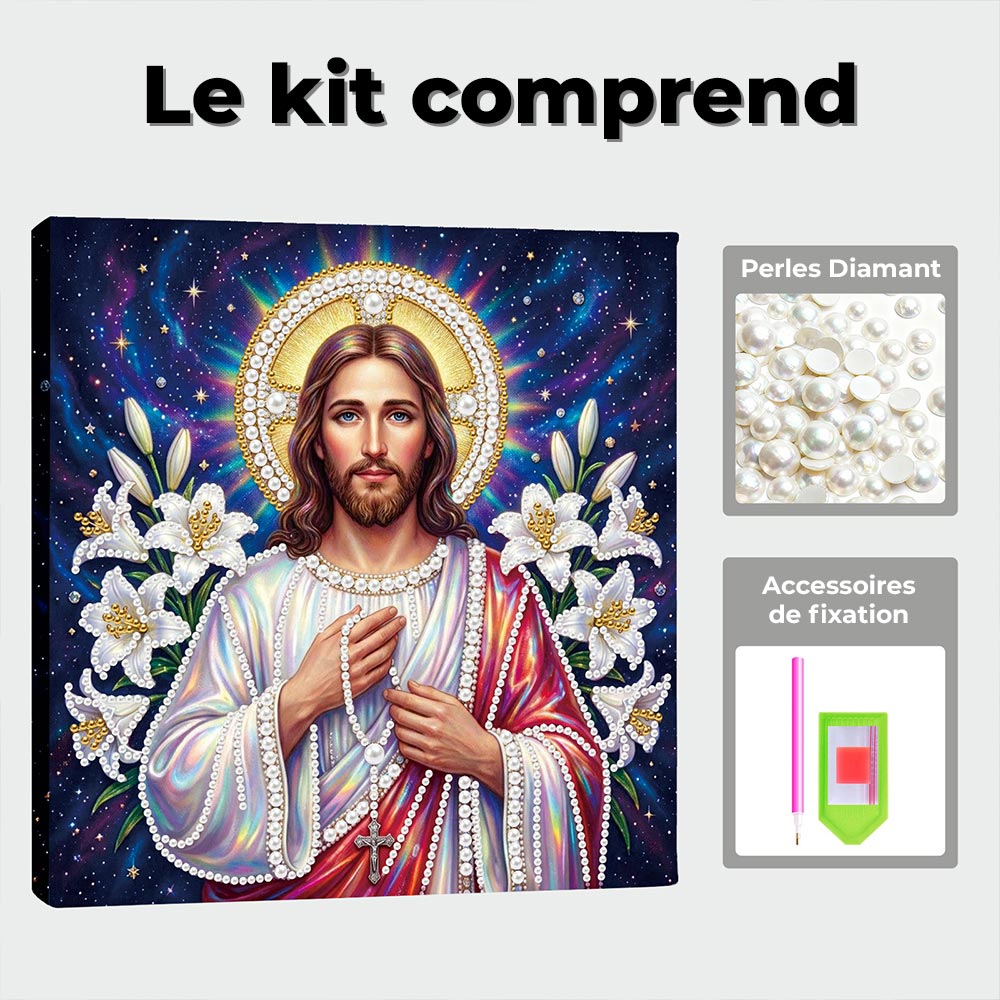 Broderie Diamant | Broderie Perle | Jésus et les Lys