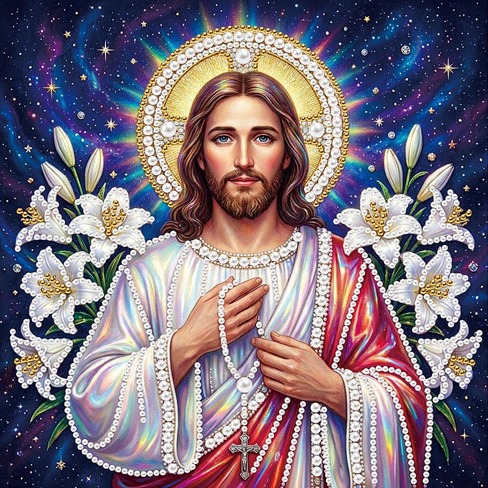 Broderie Diamant | Broderie Perle | Jésus et les Lys