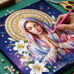 Broderie Diamant | Broderie Perle | La Vierge Marie et les Lys
