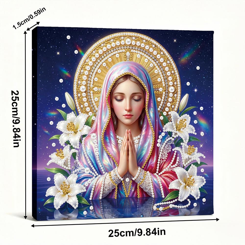 Broderie Diamant | Broderie Perle | La Vierge Marie et les Lys