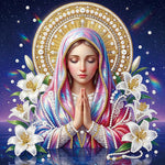Broderie Diamant | Broderie Perle | La Vierge Marie et les Lys